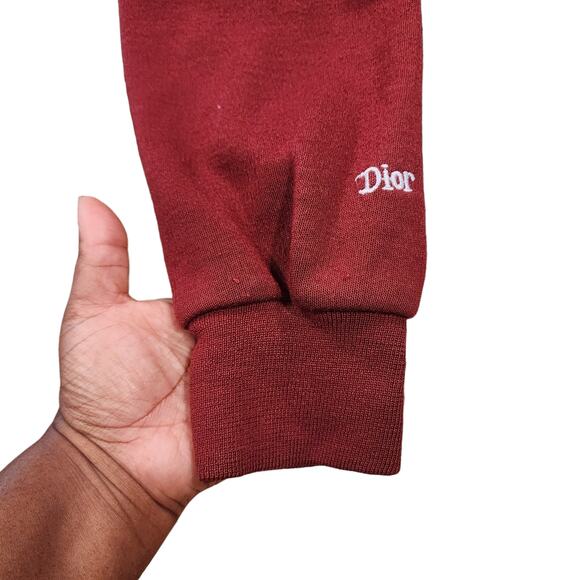 Vintage Christian Dior Monsieur Striped Burgundy & Gray Zipped Jacket Size Large - Picture 9 of 13